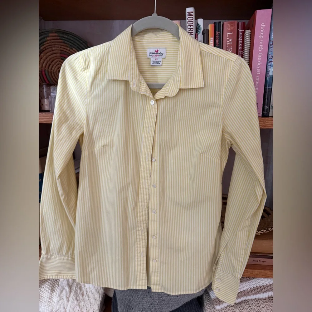 J. Crew women’s Yellow Striped Button Down Shirt - Picture 1 of 6